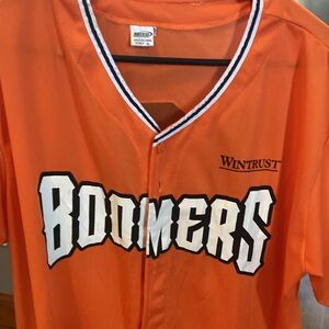 Schaumburg Boomers orange XL button up jersey